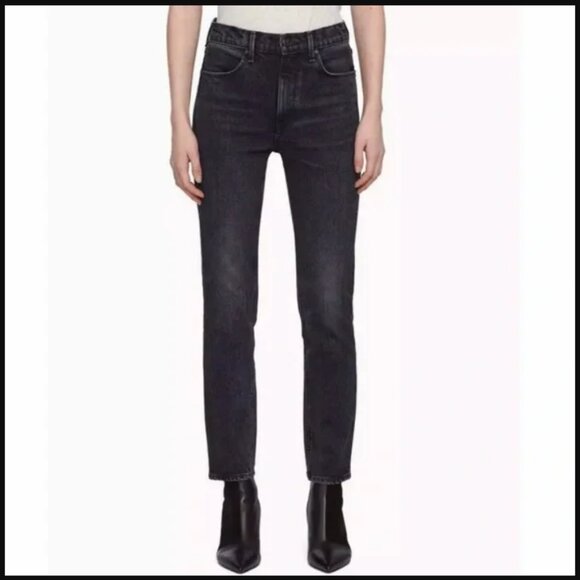 Rag & Bone Ankle Cigarette Jean in Black BK Bunnys Denim Size 26 - Picture 1 of 16